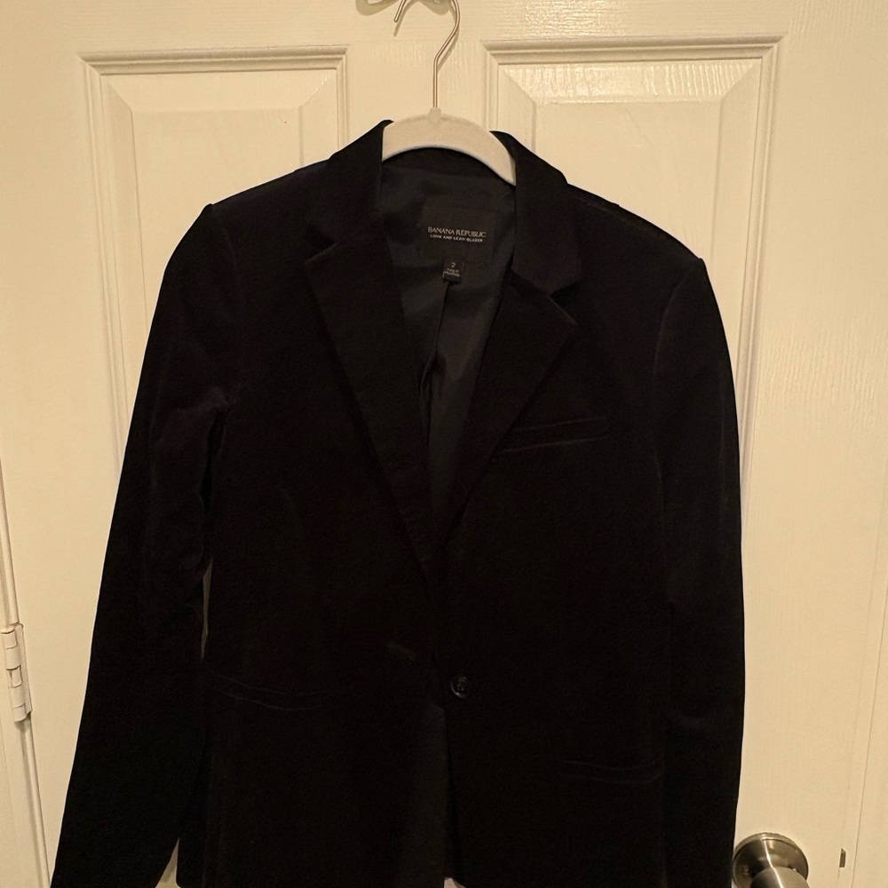 Banana Republic Black Velvet Blazer